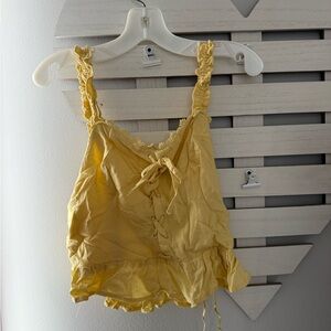 Urban Outfitters Yellow Lace-Up Camisole